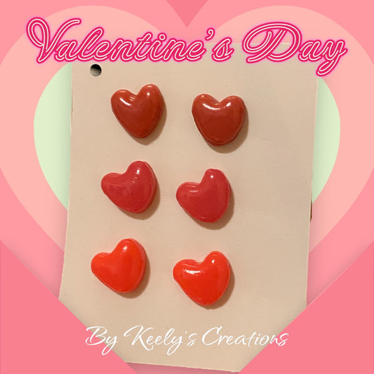Valentine’s Day heart stud earrings
